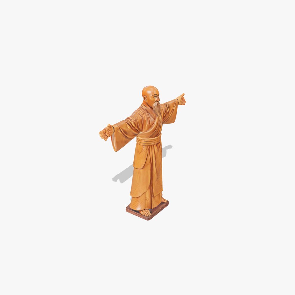 Serene Wooden Monk model pack
